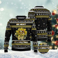 FUNSTUFFPRINT Bee Merry It'S Time Ugly Christmas Sweater, Christmas Sweater, Ugly Sweater, Funny Xmas Sweaters Ugly Sweater