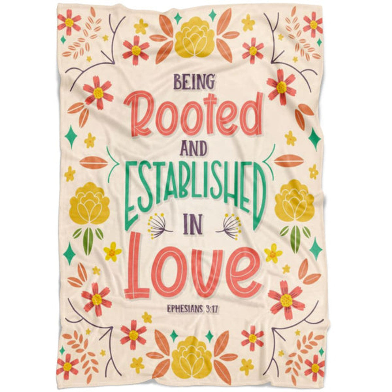 FUNSTUFFPRINT Being Rooted And Established In Love Ephesians 317 Fleece Blanket - Christian Blanket - Bible Verse Blanket