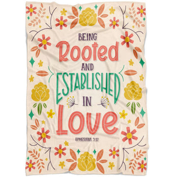 FUNSTUFFPRINT Being Rooted And Established In Love Ephesians 317 Fleece Blanket - Christian Blanket - Bible Verse Blanket