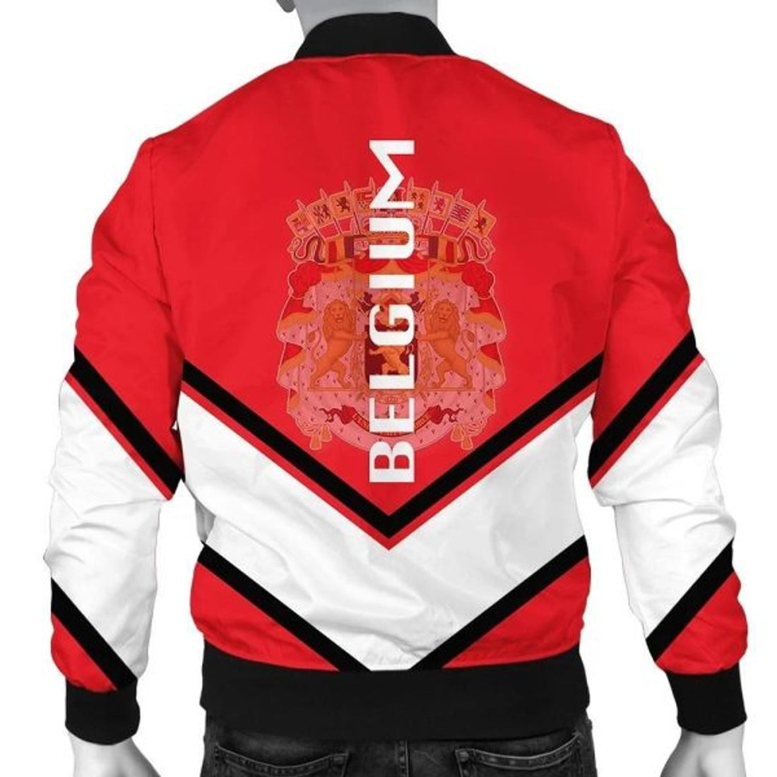 FUNSTUFFPRINT Belgium Coat Of Arms Men Bomber Jacket Lucian Style 3D Bomber Jacket