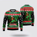 FUNSTUFFPRINT Believe In Bigfoot Squatching Through The Snow Ugly Christmas Sweater For Men, Best Gift For Christmas, Christmas Fashion Winter Ugly Sweater
