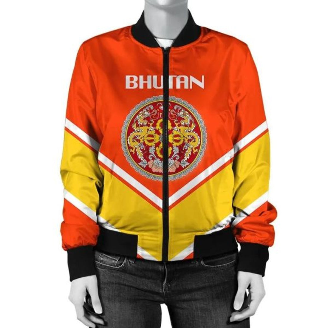 FUNSTUFFPRINT Belize Coat Of Arms Women Bomber Jacket Lucian Style 3D Bomber Jacket
