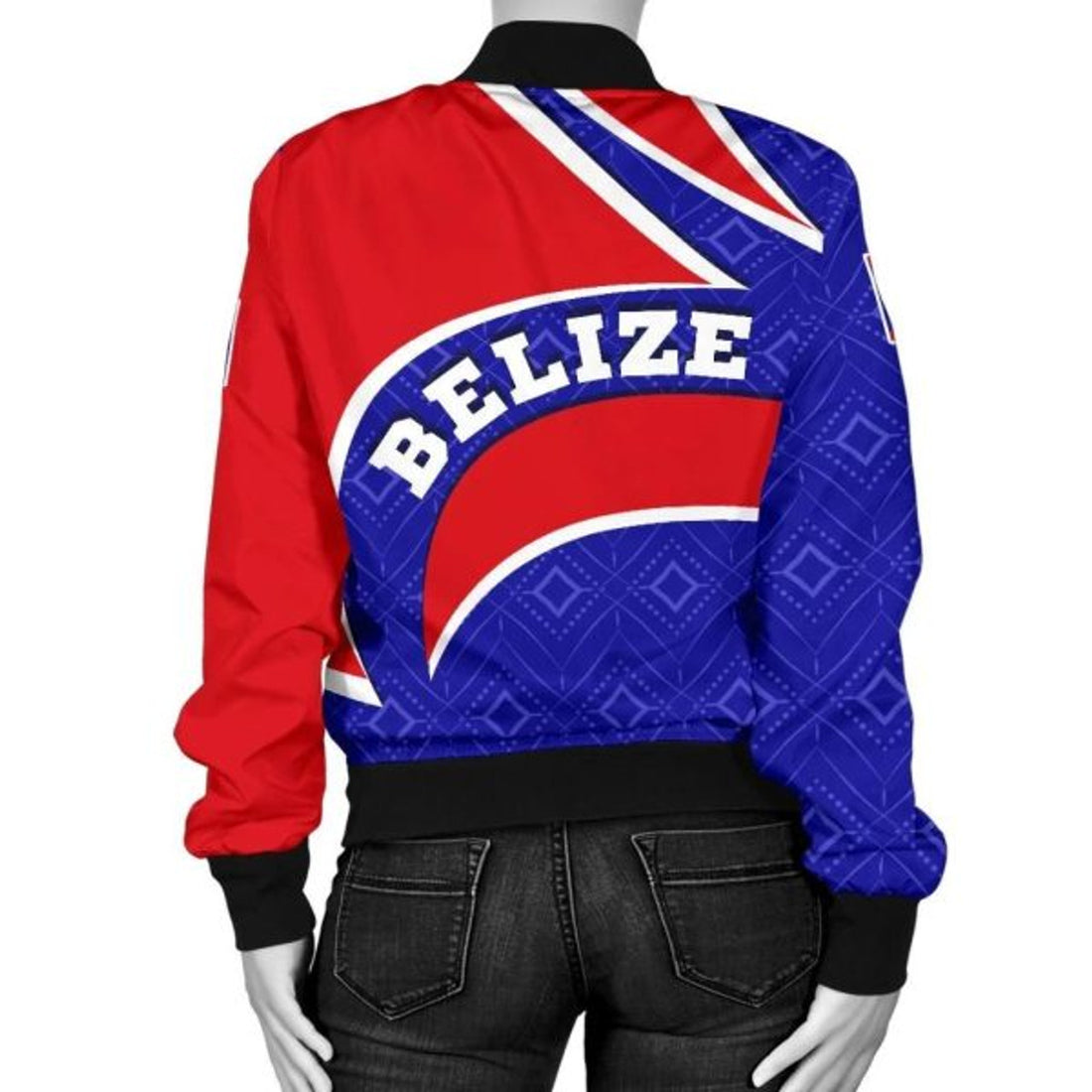 FUNSTUFFPRINT Belize Women's Bomber Jacket - Belize Coat Of Arms - 3D Bomber Jacket
