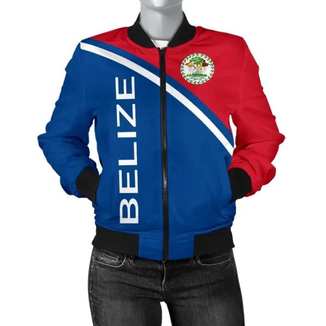 FUNSTUFFPRINT Belize Women's Bomber Jacket - Curve Version - 3D Bomber Jacket