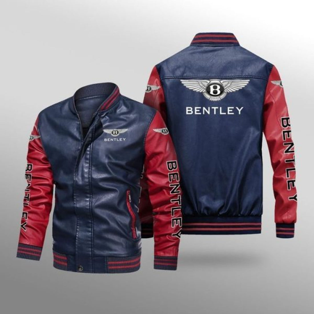 FUNSTUFFPRINT Bentley Leather 3D Bomber Jacket