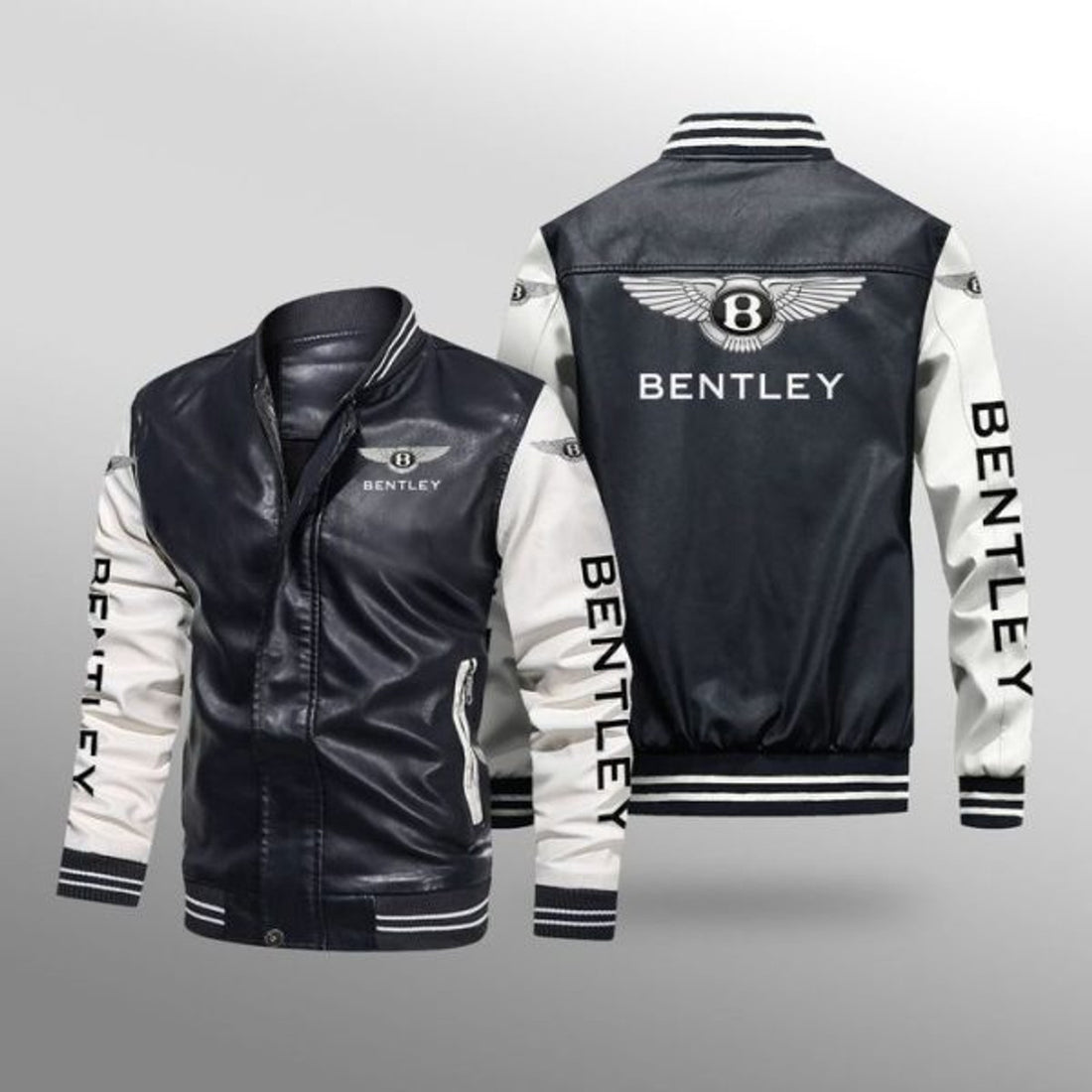 FUNSTUFFPRINT Bentley Leather 3D Bomber Jacket