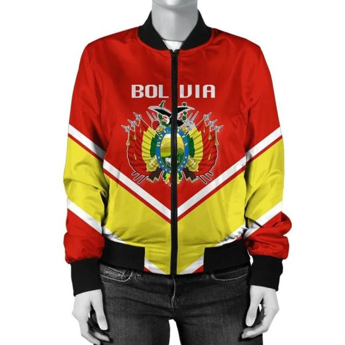 FUNSTUFFPRINT Bermuda Coat Of Arms Women Bomber Jacket Lucian Style 3D Bomber Jacket