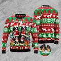 FUNSTUFFPRINT Bernese Mountain Dog Family Ugly Christmas Sweater, Dog Ugly Christmas Sweater, Ugly Dog Sweaters Ugly Sweater