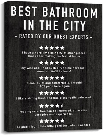 Best Bathroom In The City, Bated By Our Guest Experts, Bathroom Poster Poster and Canvas
