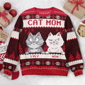 FUNSTUFFPRINT Custom Best Cat Mom Ever Ugly Sweater