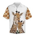 Best Holiday Gifts Ideal Happy Giraffe Family Portrait hawaiian Shirt for men and women