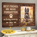 Best Friends Are Never Forgotten Personalized Pet Memorial Canvas Wall Art - Pet Memorial Gifts