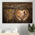 Bible Verse Monarch Butterfly Jesus Painting Be Still & Know That I Am God Canvas Wall Art - Christian Wall Decor