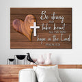 Bible Verse Wall Art Psalm 3124 Be Strong And Take Heart Canvas Print - Religious Wall Decor