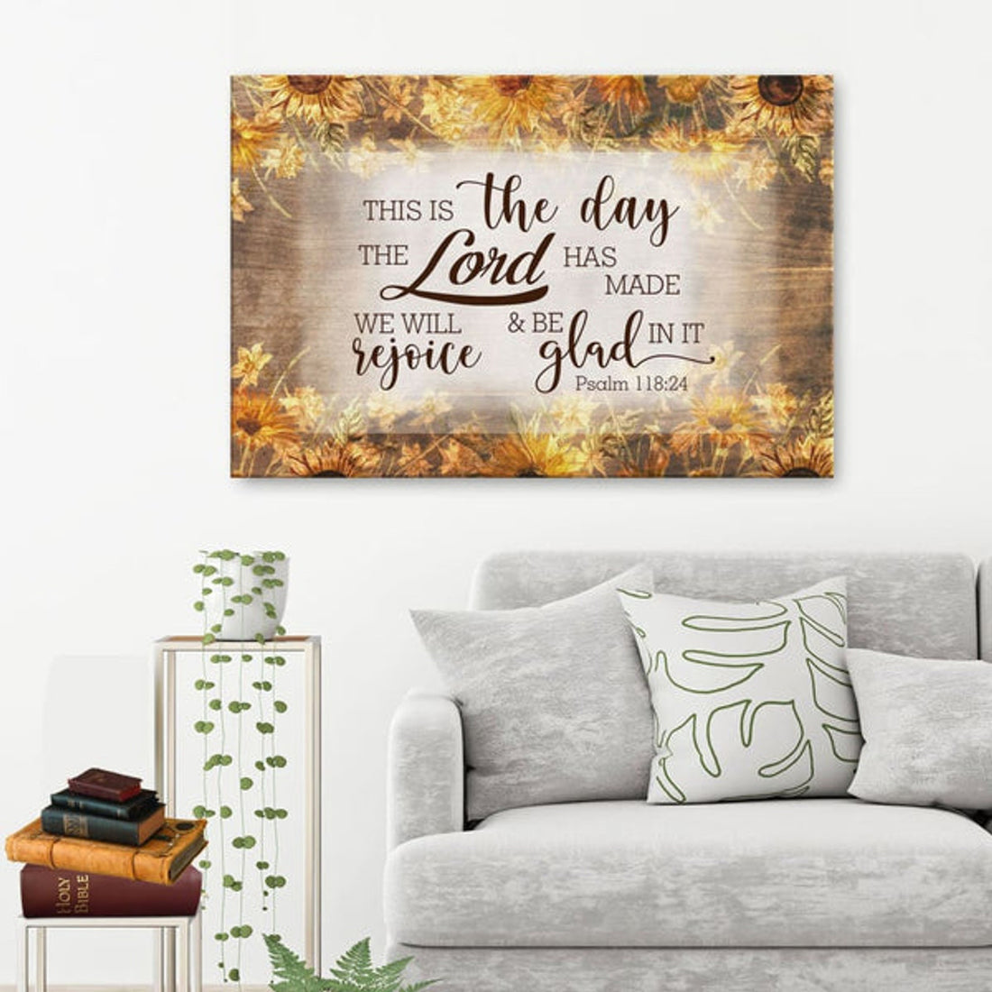 Bible Verse Wall Art This Is The Day The Lord Has Made Psalm 11824 Canvas Print - Religious Wall Decor