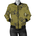 FUNSTUFFPRINT Bicycle Print Pattern Women Casual 3D Bomber Jacket