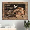 Big Cross Bible Painting White Dove Bible Reveals Every Answer Daily Canvas Wall Art - Christian Wall Decor