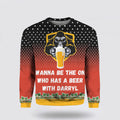 FUNSTUFFPRINT Bigfoot 3D Ugly Christmas Sweater Hoodie Be the One to Share a Beer with Darryl – Gifts For Bigfoot Lovers Ugly Sweater