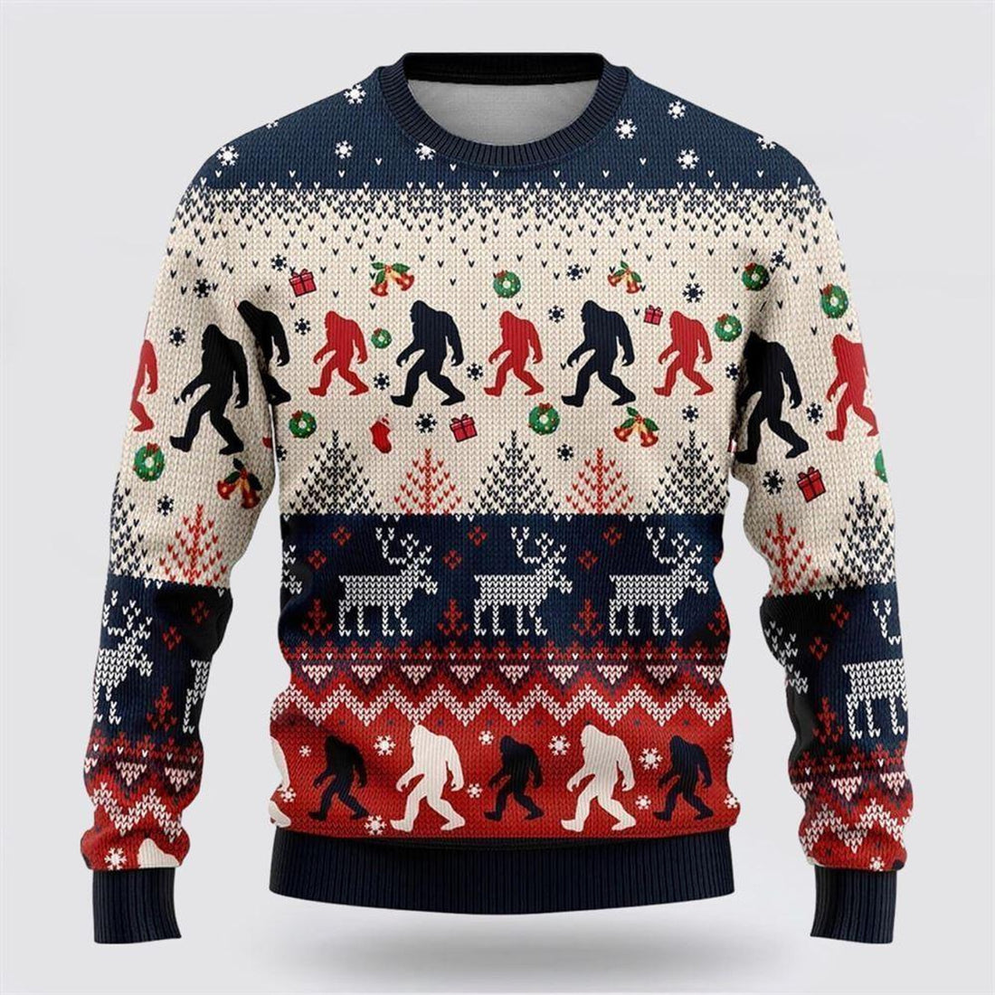 FUNSTUFFPRINT Bigfoot Christmas Sweater – Best Gift For Christmas Ugly Sweater