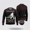 FUNSTUFFPRINT Bigfoot Christmas Tree Wrangler Ugly Christmas Sweater – Best Gift For Christmas Ugly Sweater
