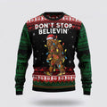 FUNSTUFFPRINT Bigfoot Donâ€˜t Stop Believing Ugly Christmas Sweater For Men, Best Gift For Christmas, Christmas Fashion Winter Ugly Sweater