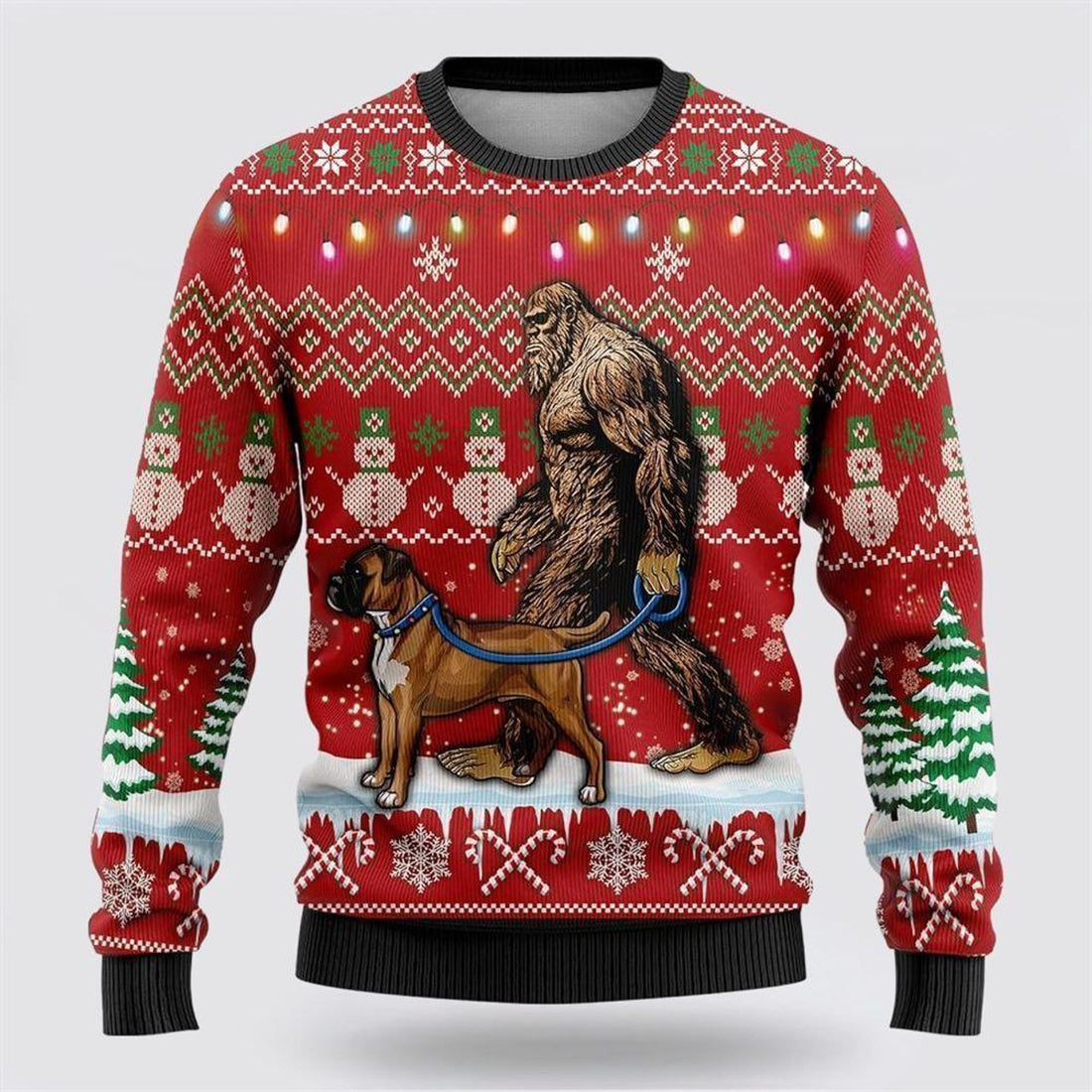 FUNSTUFFPRINT Bigfoot Goes To Spend Christmas With Shletie Ugly Christmas Sweater – Best Gift For Christmas Ugly Sweater