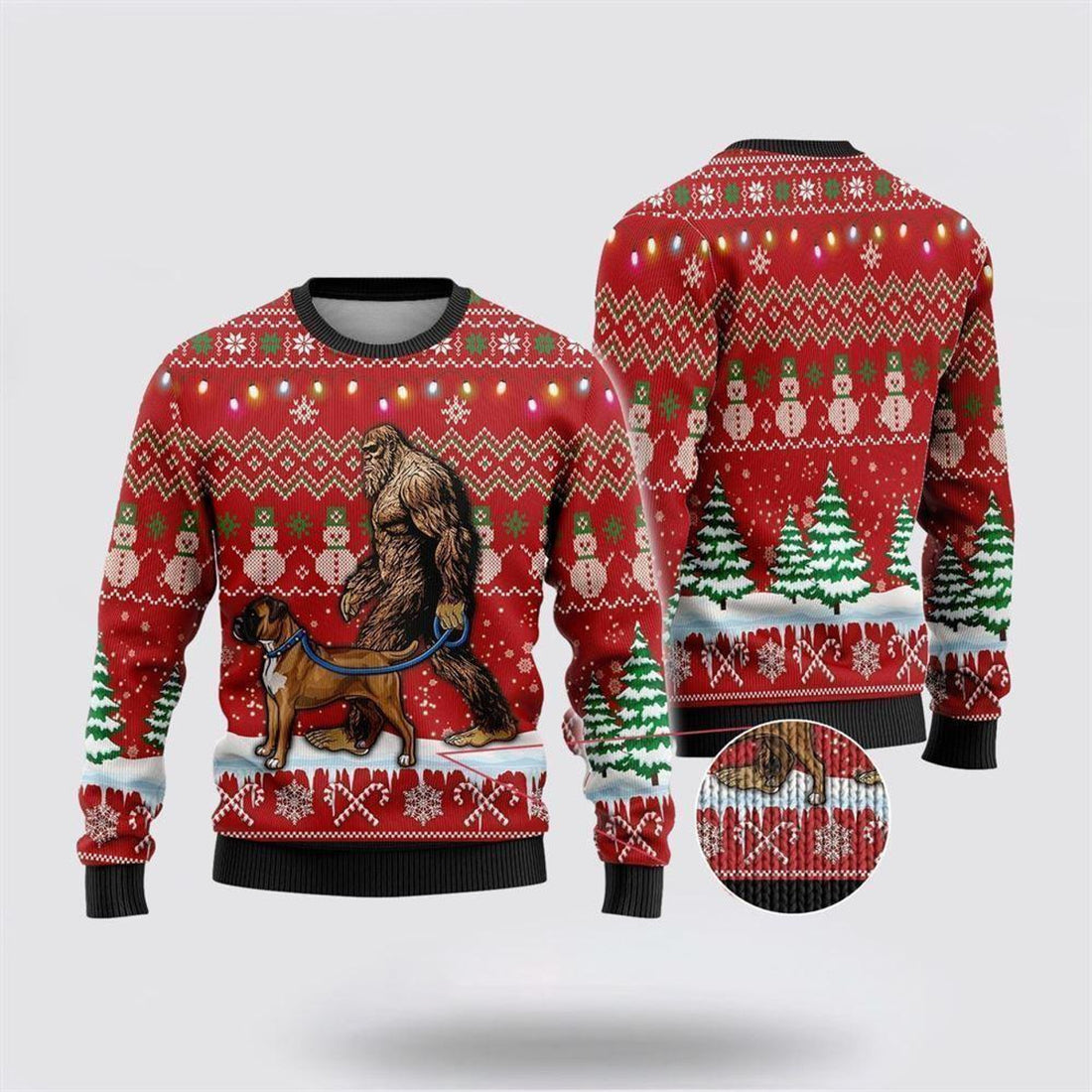 FUNSTUFFPRINT Bigfoot Goes To Spend Christmas With Shletie Ugly Christmas Sweater – Best Gift For Christmas Ugly Sweater