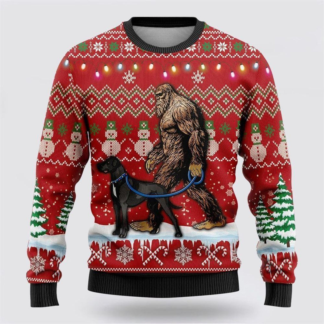 FUNSTUFFPRINT Bigfoot Goes To Spend Christmas With Yorkie Ugly Christmas Sweater – Best Gift For Christmas Ugly Sweater