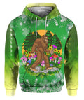FUNSTUFFPRINT 3D Bigfoot Hide And Seek Christmas All Over 3D Hoodie and Zip Hoodie