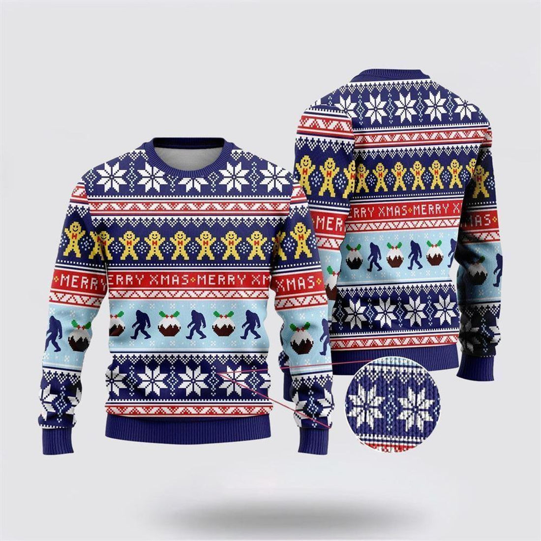 FUNSTUFFPRINT Bigfoot Merry Xmas Ugly Christmas Sweater – Best Gift For Christmas Ugly Sweater