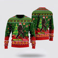 FUNSTUFFPRINT Bigfoot Playing Guitar Jingle Bell Rock Ugly Christmas Sweater For Men, Best Gift For Christmas, Christmas Fashion Winter Ugly Sweater
