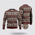 FUNSTUFFPRINT Bigfoot Red And Gray Pattern Ugly Christmas Sweater – Best Gift For Christmas Ugly Sweater