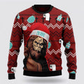 FUNSTUFFPRINT Bigfoot Santa Claus I Am Done Ugly Christmas Sweater – Best Gift For Christmas Ugly Sweater