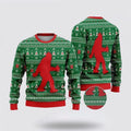 FUNSTUFFPRINT Bigfoot Sasquatch Funny Green Pattern Ugly Christmas Sweater – Best Gift For Christmas Ugly Sweater