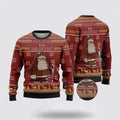 FUNSTUFFPRINT Bigfoot Season For Believin Red Pattern Ugly Christmas Sweater – Best Gift For Christmas Ugly Sweater