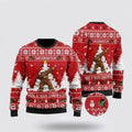 FUNSTUFFPRINT Bigfoot Snowman Ugly Christmas Sweater For Men, Best Gift For Christmas, Christmas Fashion Winter Ugly Sweater