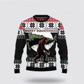 FUNSTUFFPRINT Bigfoot Squatchmas Ugly Sweater Cozy Knit Wool Sweater For Festive - Gifts For Bigfoot Lovers Ugly Sweater