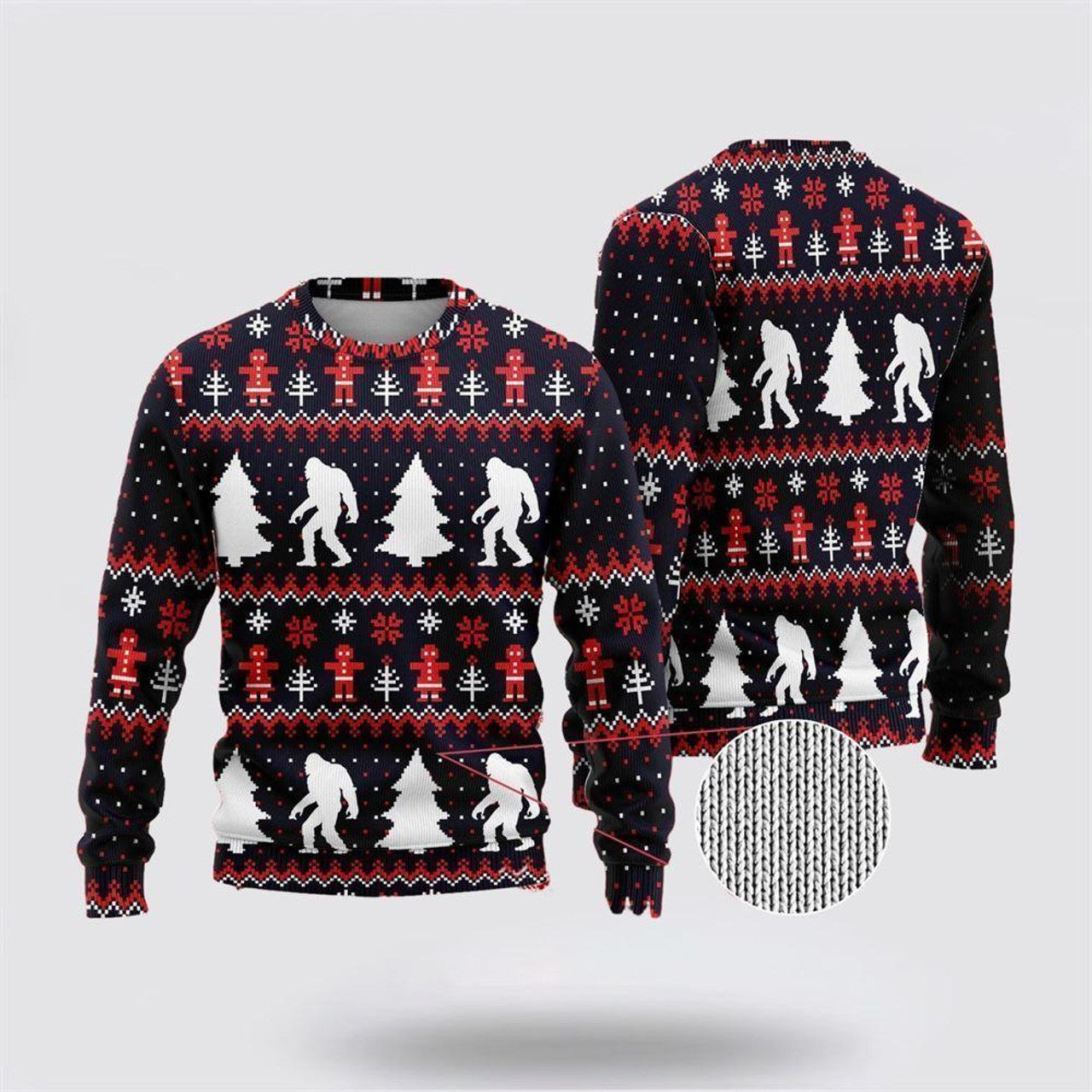 FUNSTUFFPRINT Bigfoot Sweet Ginger Cookies Ugly Christmas Sweater – Best Gift For Christmas Ugly Sweater