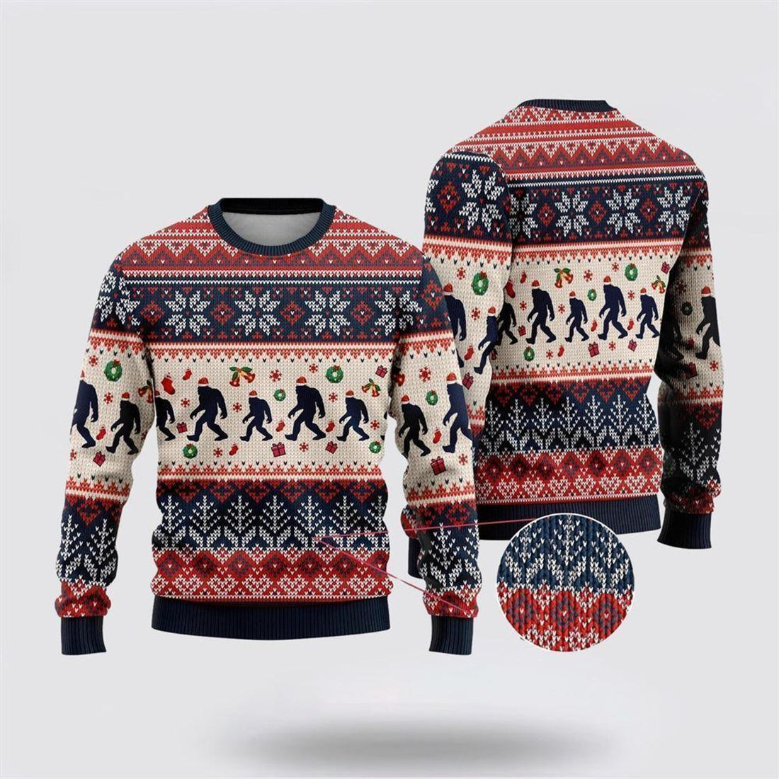 FUNSTUFFPRINT Bigfoot Ugly Christmas Sweater – Best Gift For Christmas Ugly Sweater