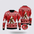 FUNSTUFFPRINT Bigfoot Ugly Christmas Sweater - Gift For Ugly Sweater Lovers Ugly Sweater