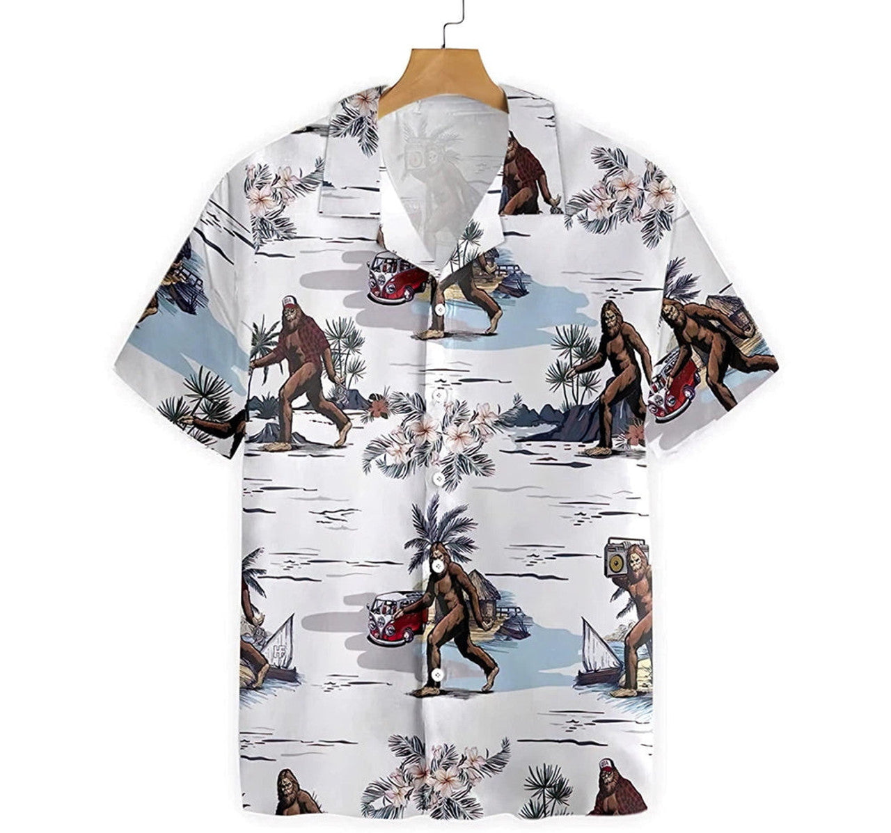 Bigfoots Are Ready Summer Hawaiian Shirt, Button Up Aloha Shirt For Men, Women