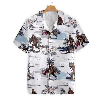 Bigfoots Are Ready Summer Hawaiian Shirt, Button Up Aloha Shirt For Men, Women