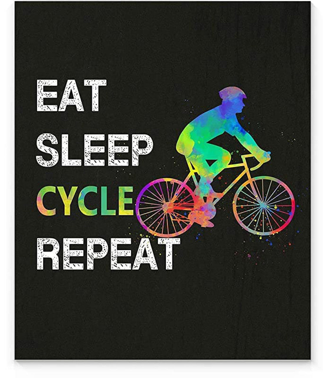 Biking Poster, Eat Sleep Cycle Repeat Poster and Canvas