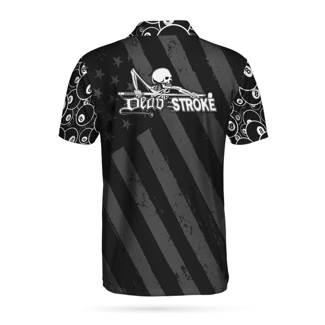 Custom Men Polo Shirt - Billiards Dead Stroke Custom Polo Shirt - Personalized Black Billiards Shirt For Men, Cool Custom Billiards Team Shirt
