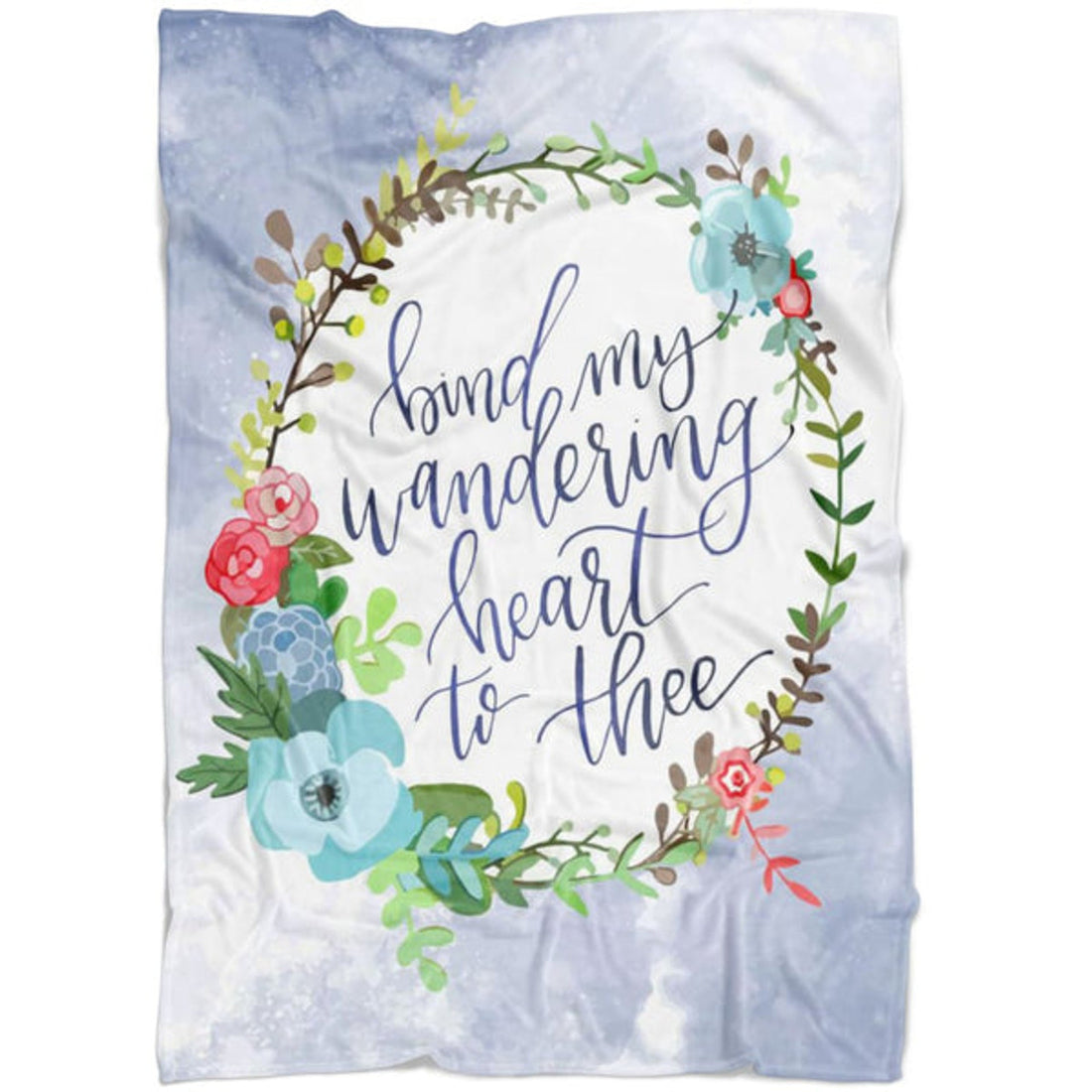 FUNSTUFFPRINT Bind My Wandering Heart To Thee Fleece Blanket - Christian Blanket - Bible Verse Blanket