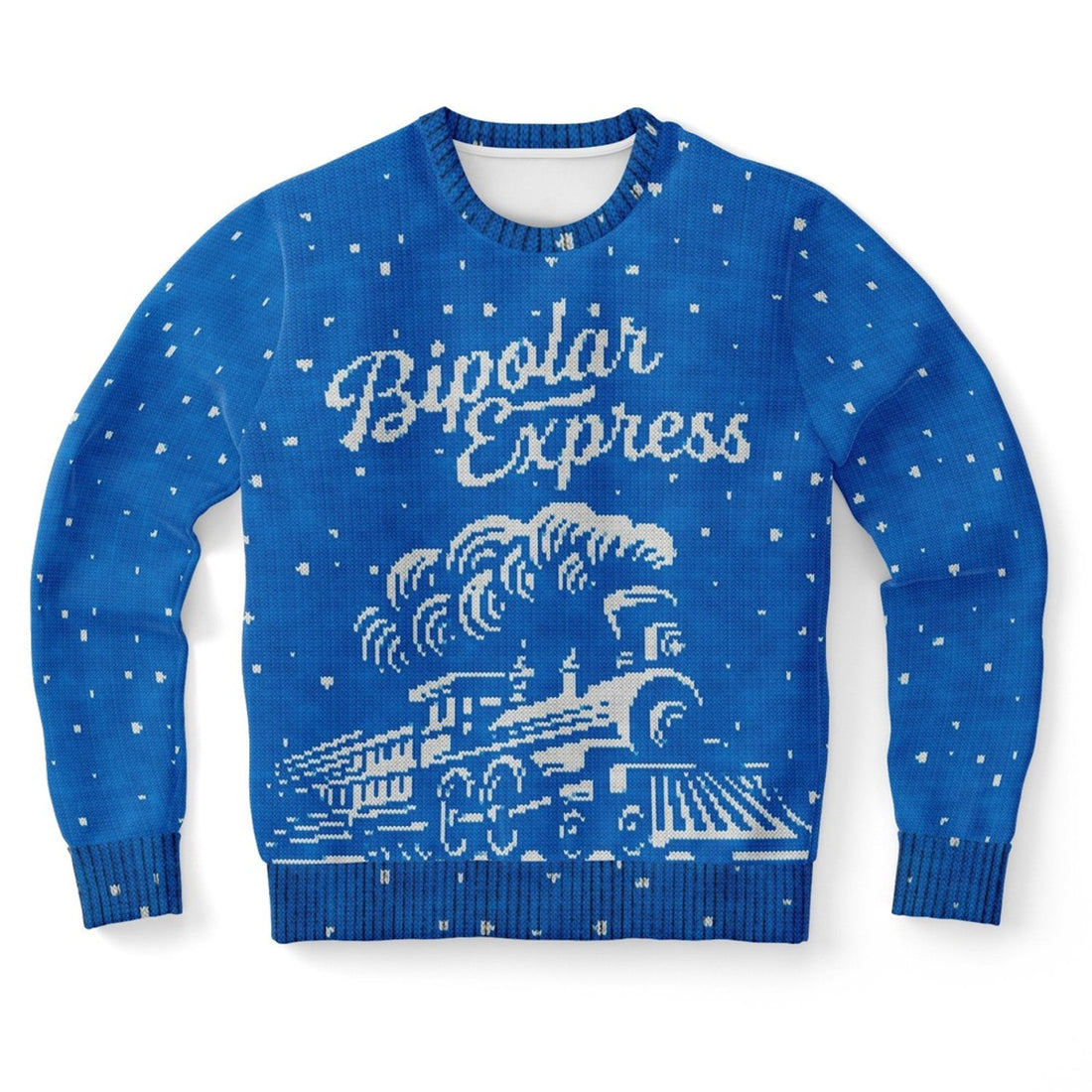 FUNSTUFFPRINT Bipolar Express Ugly Christmas Sweater, Christmas Sweater, Ugly Sweater, Funny Xmas Sweaters Ugly Sweater