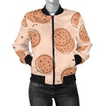 FUNSTUFFPRINT Biscuit Cookie Print Pattern Women Casual 3D Bomber Jacket