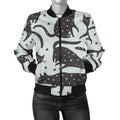 FUNSTUFFPRINT Black Cat Print Pattern Women Casual 3D Bomber Jacket
