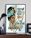 Black Girl Poster, She Who Kneels Before God Can Stand Before Anyone Poster and Canvas