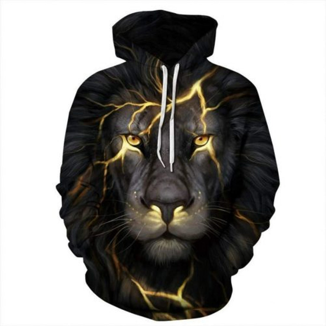 FUNSTUFFPRINT - Black Lion 3D Hoodie and Zip Hoodie
